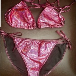 American apperal metallic 2 piece bikini set